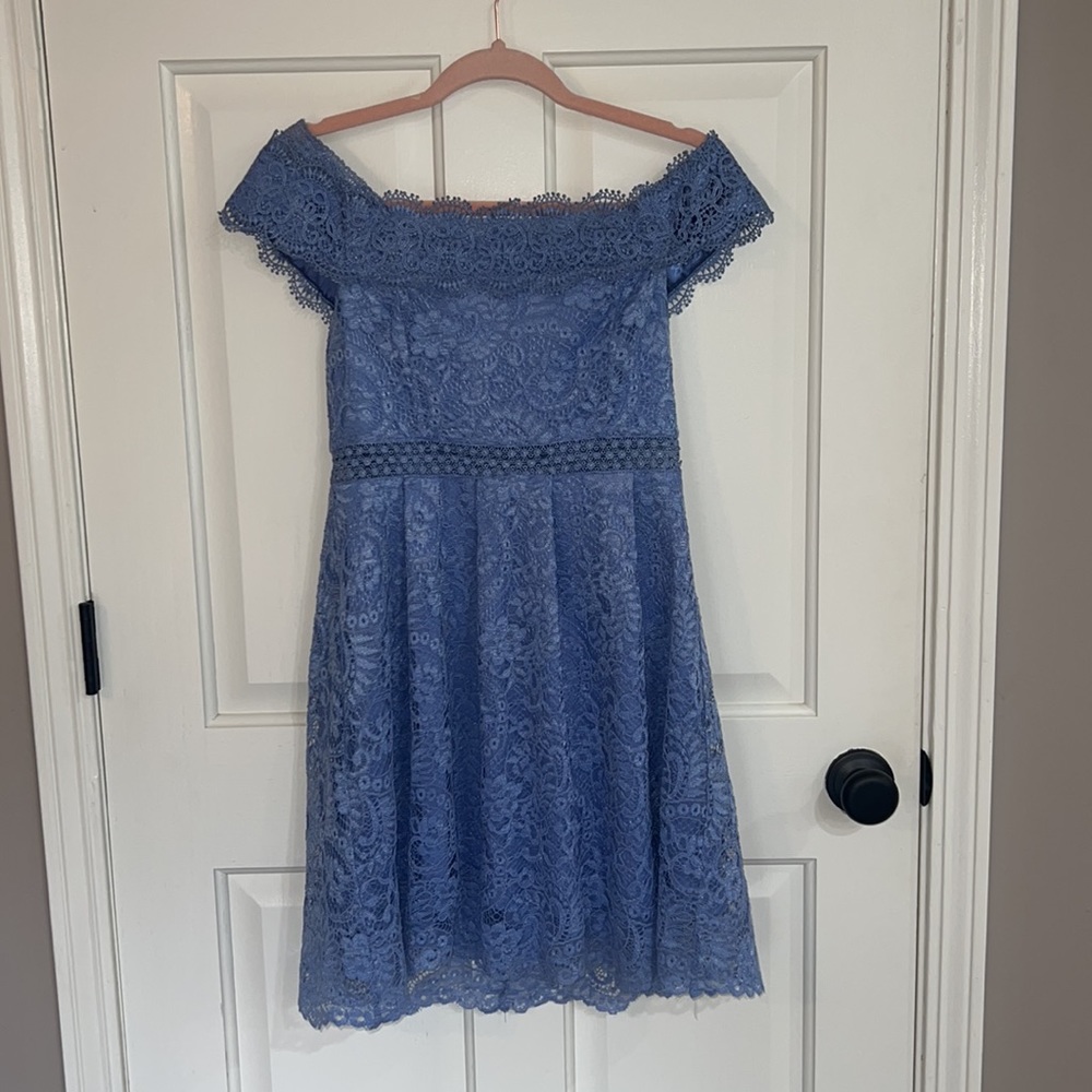 Francesca’s, Dress, Blue, CUTE, Great Cond, Medium, On or Off Shoulder